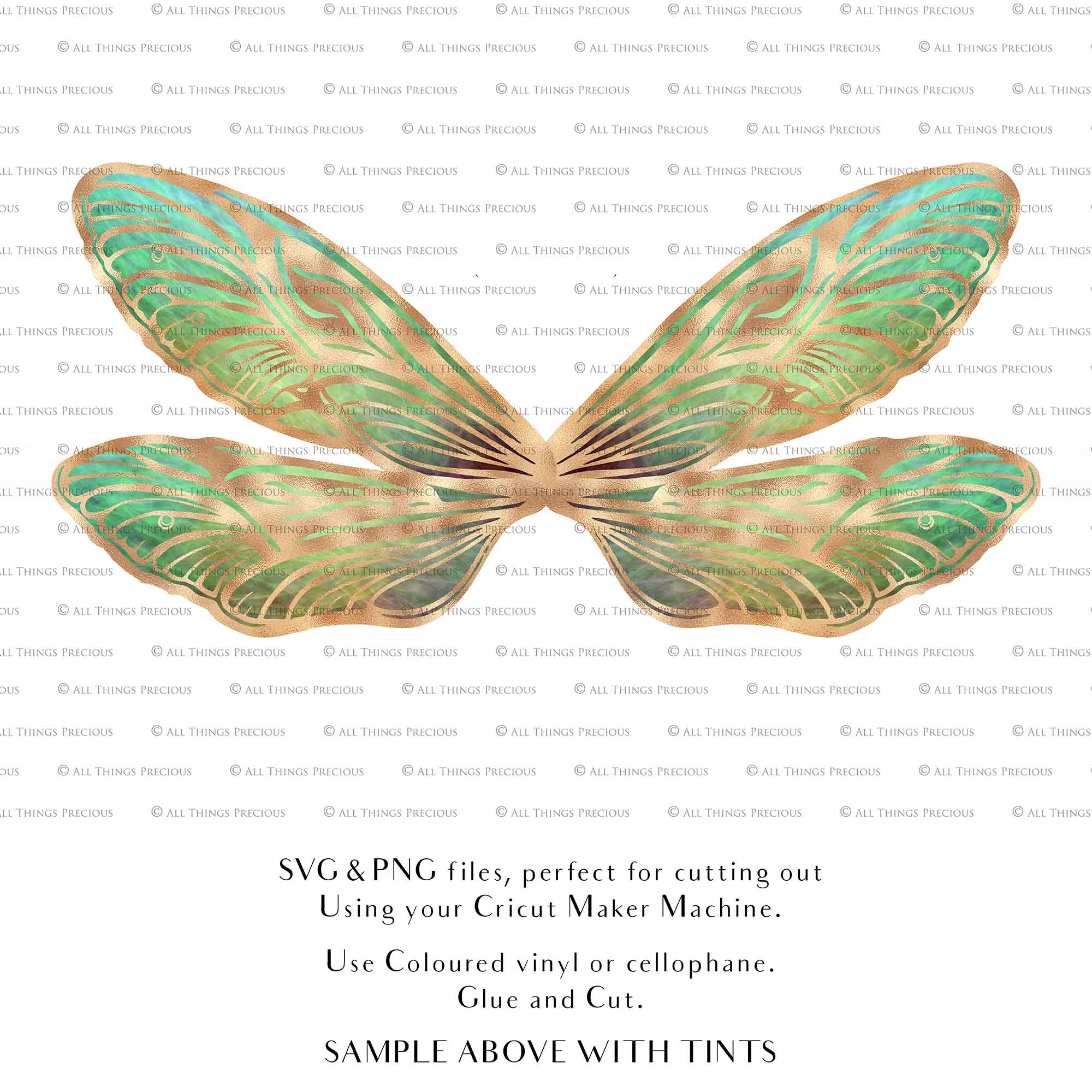 SVG & PNG Fairy Wing files for Cricut or Silhouette Cameo Cutting Machine. To create wearable fairy wings, in adult or children sizes. Simply load the design into design space for Cricut, re size and you are set to go!  These are Individual Wing Pieces, for you to cut and assemble. This is a DIGITAL product.